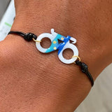 Bracelet Vélo Blanc et Bleu