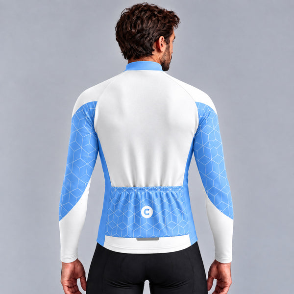 MAILLOT LONG DE CYCLISME HIVER BLEU - CUBIC+ 1