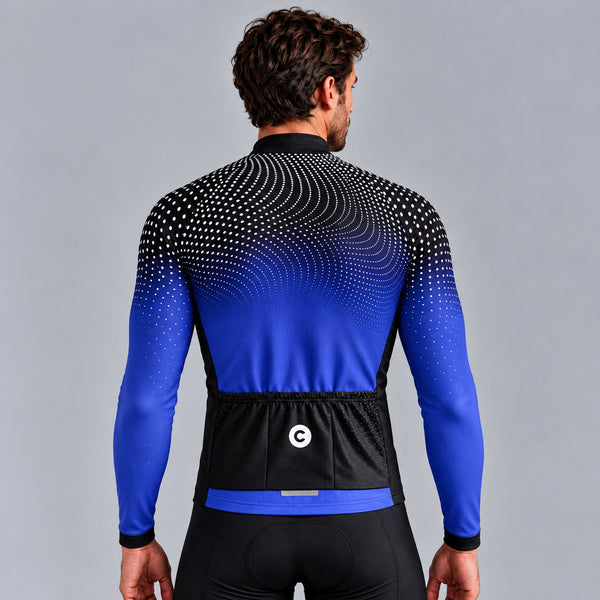 MAILLOT LONG DE CYCLISME HIVER BLEU - DIMENSION+ 1