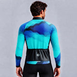MAILLOT LONG DE CYCLISME HIVER BLEU - HORIZON 1