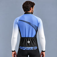 MAILLOT LONG DE CYCLISME HIVER BLEU - TRACE+ 1