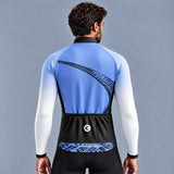 MAILLOT LONG DE CYCLISME HIVER BLEU - TRACE+ 1