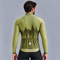 MAILLOT LONG DE CYCLISME HIVER JAUNE - SNOW+ 1