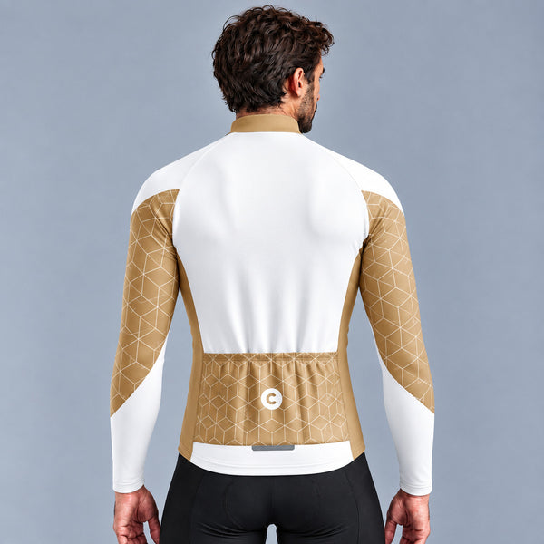 MAILLOT LONG DE CYCLISME HIVER MARRON - CUBIC+ 1