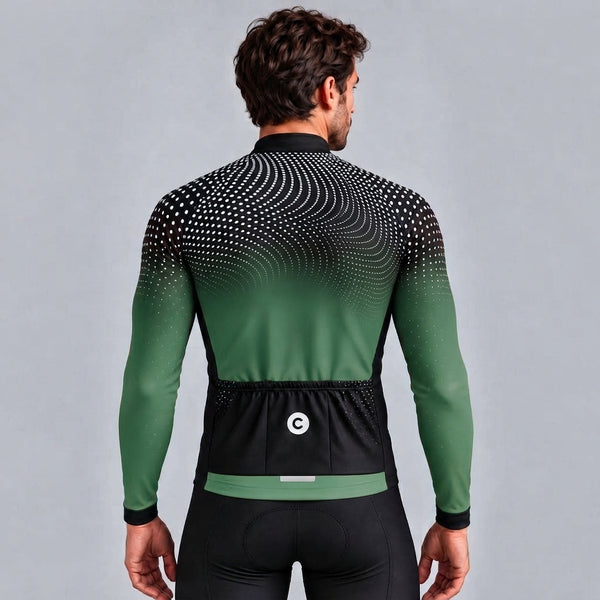 MAILLOT LONG DE CYCLISME HIVER VERTE - DIMENSION+ 1