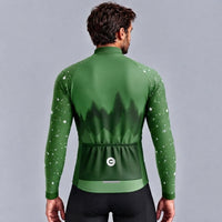 MAILLOT LONG DE CYCLISME HIVER VERT - SNOW+ 1