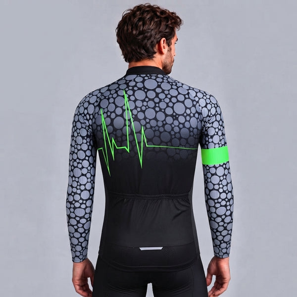 MAILLOT LONG DE CYCLISME VERT - HIVER - PULSATION 1