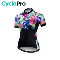 Maillot Vélo de Route Noir - Flowers+