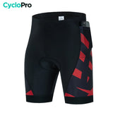 Fietsbroek met 3 zakken rood - Practical+