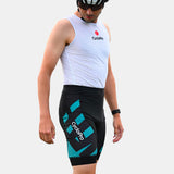 strapless heren fietsbroek praktisch turquoise 