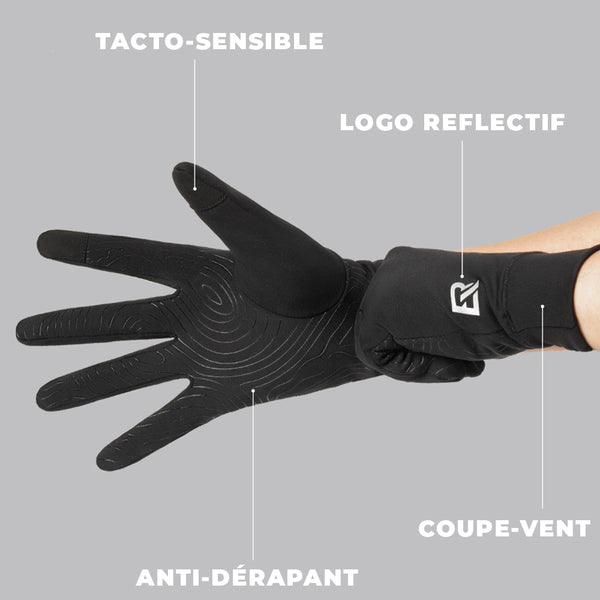 gants de running skinny noir 7