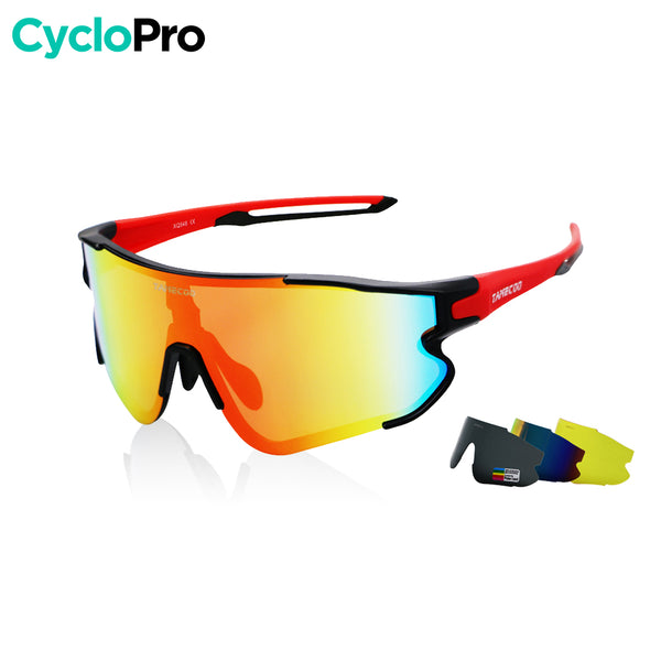 Pack Été Complet Rouge Eklïps - Tenue Cycliste + Mitaines + Chaussettes + Lunettes