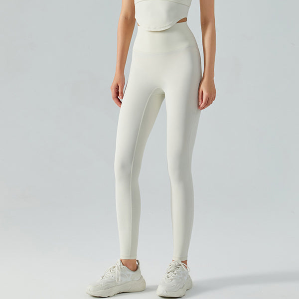witte fitnesslegging voor dames met hoge taille