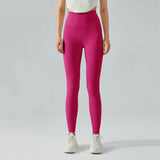 fuchsiakleurige fitnesslegging voor dames met hoge taille