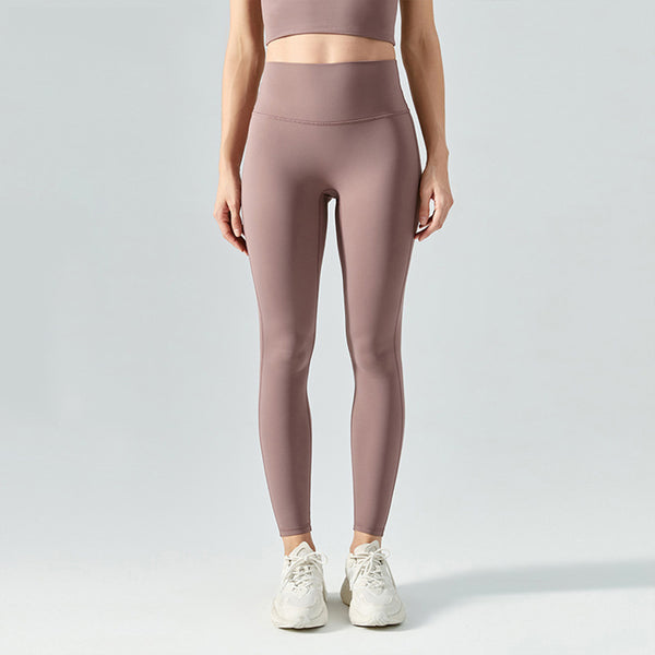 Taupe fitnesslegging voor dames met hoge taille