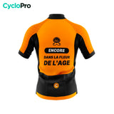 maillot cyclisme orange fleurs de lage dos