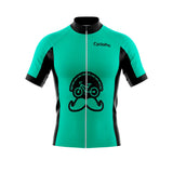 Turquoise bloem fietsshirt