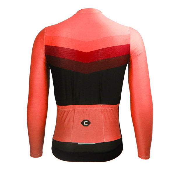 maillot long cycliste agility rouge 2