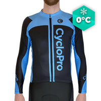 LANGE BLAUWE FIETSJERSEY - WINTER - FLASH+ Thermojersey heren GT-Cycle Outdoor Store XS 