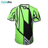 maillot vtt homme manche courte vert fluo noir dos