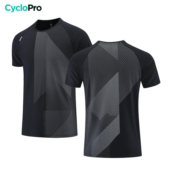 heren hardloop t-shirt zwart wit