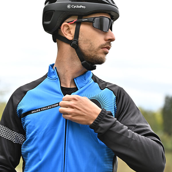 Blauwe winterfietsoutfit - Eklïps