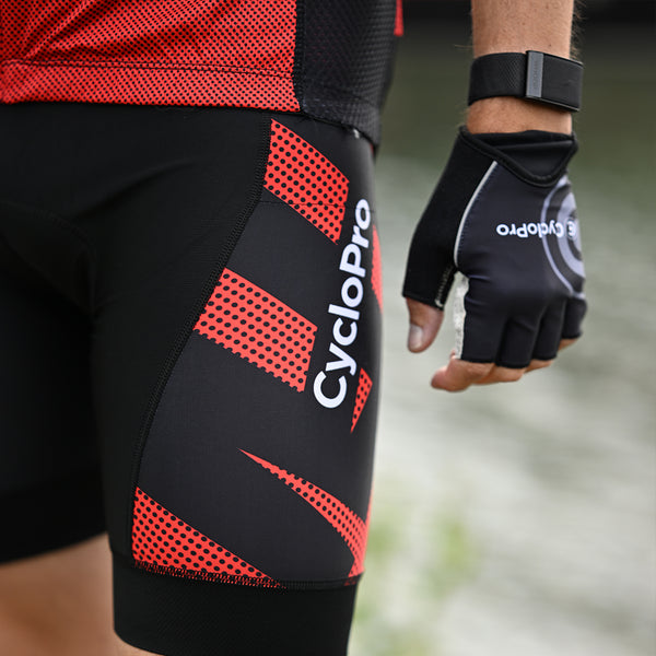 praktische fietsoutfit voor heren rood 9