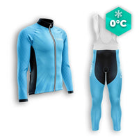 BLAUWE WINTERFIETSOUTFIT VOOR HEREN - SPEED+ CycloPro XS herenfietsoutfit 