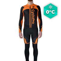 Oranje winterfietsoutfit - Flash+ thermofietsoutfit GT-Cycle Outdoor Store Orange - XS bretels 