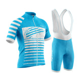 tenue de cyclisme bleu ciel bretagne