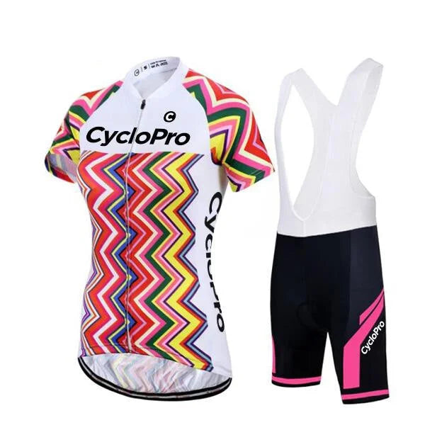 DAMES FIETSOUTFIT - ZIGZAG+ CycloPro zomerfietsoutfit Met 3XL 