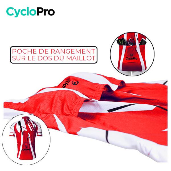 RODE WEGFIETSOUTFIT - SENSAS+ CycloPro zomerfietsoutfit 