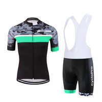 Camoride turquoise zomerfietsoutfit