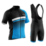 turbo blauwe fietsoutfit