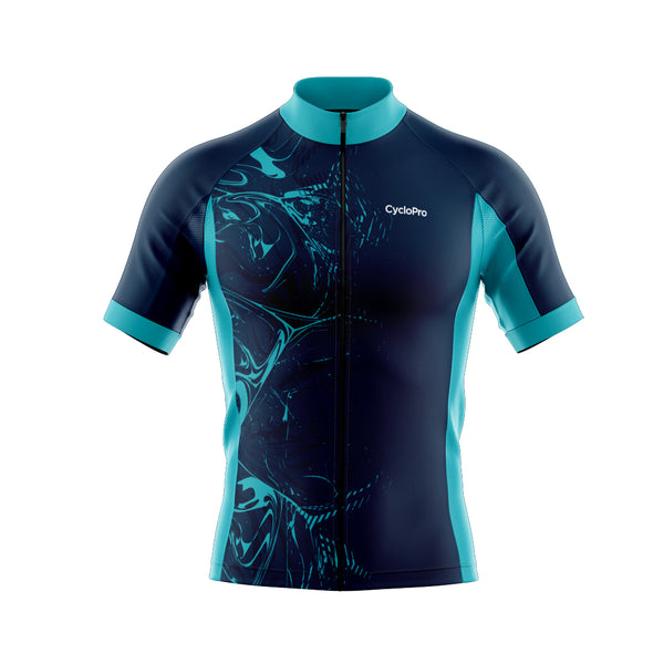 tenue cyclisme bleue artistic maillot face