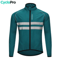 blauw windjack voor fietsen