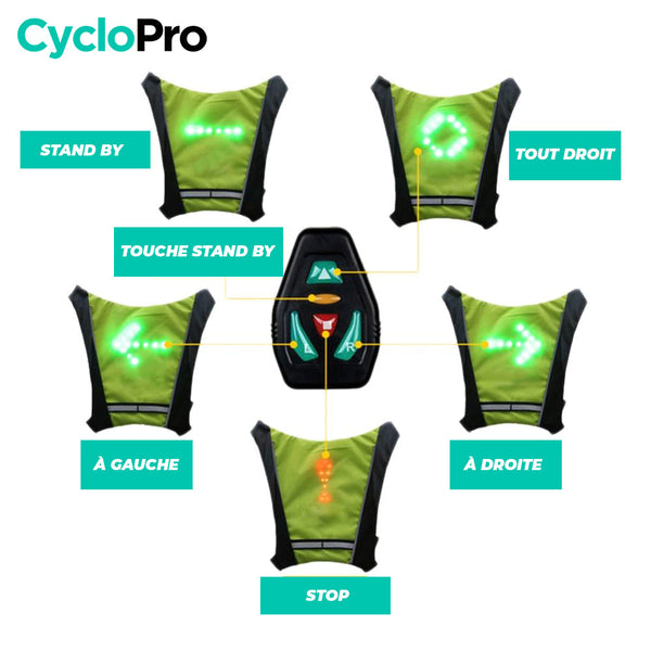 Lichtgevend fietsvest - Securimax Cyclo Pro lichtgevend vest 