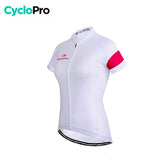 MAILLOT DE CYCLISME BLANC - ÉLÉGANCE+ - DESTOCKAGE Tenue de cyclisme été CycloPro XS 