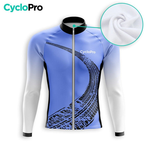 LANGE HERFST BLAUWE FIETSJERSEY - TRACE+ CycloPro herfstwielertrui 