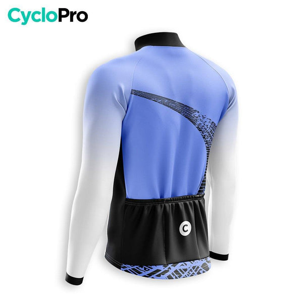 LANGE HERFST BLAUWE FIETSJERSEY - TRACE+ CycloPro herfstwielertrui 