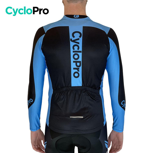 LANGE BLAUWE FIETSJERSEY - WINTER - FLASH+ Thermojersey heren GT-Cycle Outdoor Store 