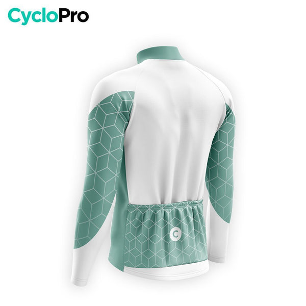 LANGE GROENE WINTERFIETSJERSEY - CUBIC+ Thermojersey heren GT-Cycle Outdoor Store 