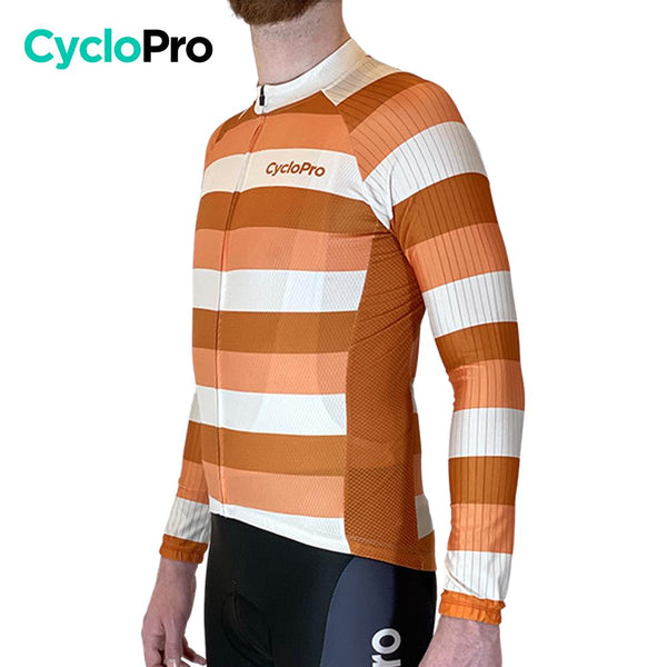 LANG ORANJE FIETSJERSEY - WINTER - ÉVASION+ Thermojersey heren GT-Cycle Outdoor Store 
