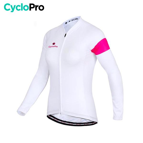 LANG ROZE FIETSJERSEY - WINTER - ELEGANCE+ - OPRUIMING OPRUIMING Cyclo Pro thermische damesjersey 