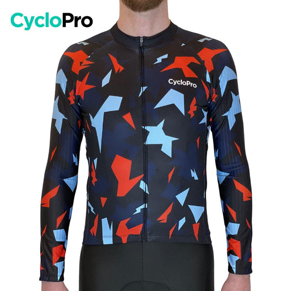Rood-blauwe herfstfietsoutfit - Origami+ herenfietsoutfit GT-Cycle Outdoor Store 
