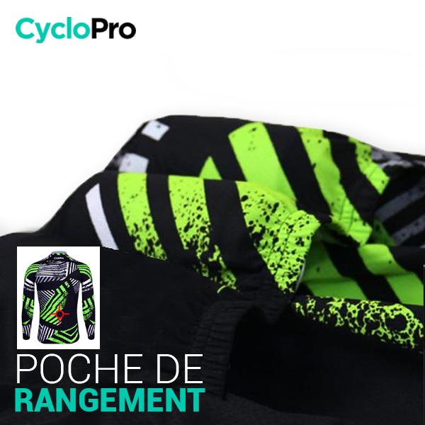 TENUE CYCLISTE AUTOMNE VERTE - DIRTY+ tenue de cyclisme CycloPro 