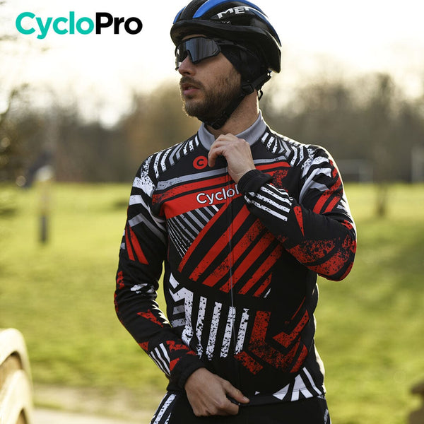 TENUE CYCLISTE HIVER ROUGE - DIRTY+ tenue de cyclisme CycloPro 
