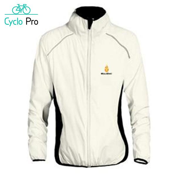 Winddicht en reflecterend fietsjack - CLEARANCE Cyclo Pro Lange mouwen - Wit L 