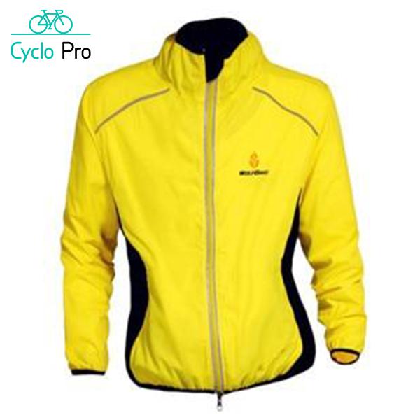 Winddicht en reflecterend fietsjack - CLEARANCE Cyclo Pro Lange mouwen - Geel L 