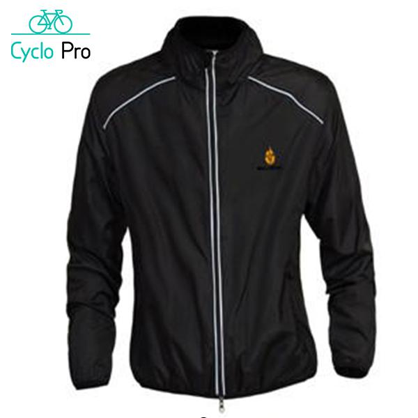 Winddicht en reflecterend fietsjack - CLEARANCE Cyclo Pro Lange mouwen - Zwart L 